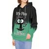 Cat & It's Fine Letter Print Hoodie, Casual Long Sleeve Drawstring Hoodies Sweatshirt, Women's Clothing