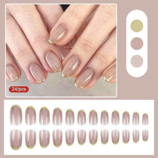 1 комплект накладных ногтей, набор для самостоятельного дизайна ногтей с клеем и пилочкой для ногтей, водостойкие гелевые френч-типсы, аксессуары для искусственных ногтей