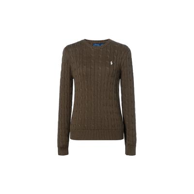 Polo SS24 Pony вышитый круглый вырез свитер женский свитер армейский зеленый 211570012-112