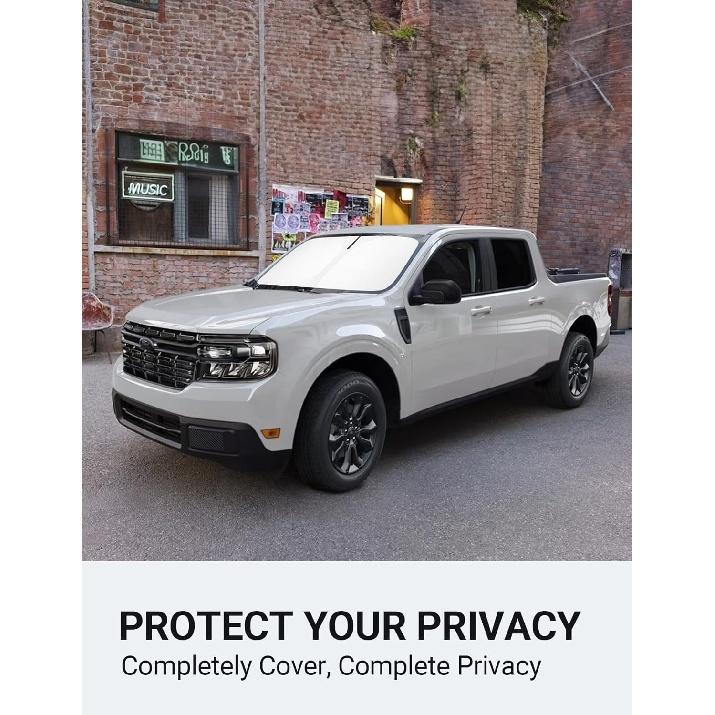 Proadsy 2024 Upgrade Front Windshield Sun Shade Foldable Sunshade Protector Custom Fit 2022 2023 2024 Ford Maverick, Hybrid, XL, XLT, Lariat Truck