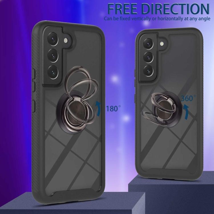Для Samsung Galaxy S22 Ударопрочный чехол для телефона из ПК + ТПУ с держателем-кольцом