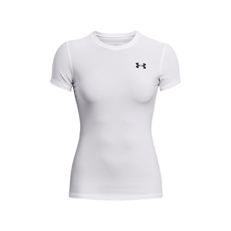 Under Armour Женская футболка с круглым вырезом, приталенного кроя, быстросохнущая, с коротким рукавом, с принтом логотипа, топы, белая 1387562-100