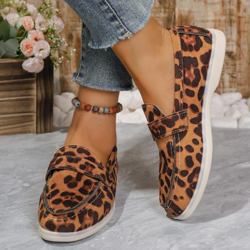 2024 Brand Women's Shoes Loafers Women's Flats Fashion Leopard Print Casual Flat Shoes New Plus Size Flat Low Heelszapatos Mujer
