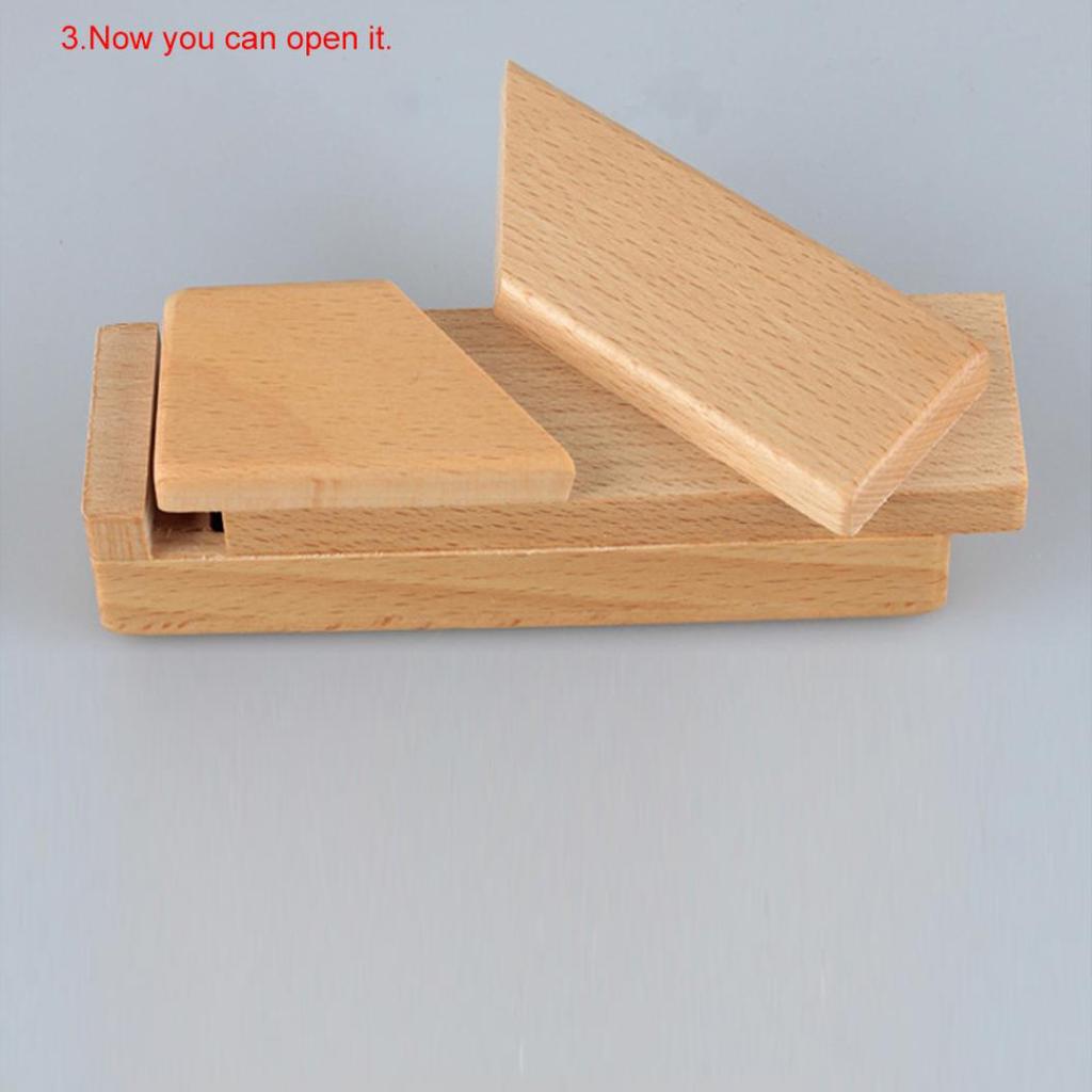 Wooden Magic Mysterious Intelligence Brain Teaser Secret Opening Puzzle Gift Box