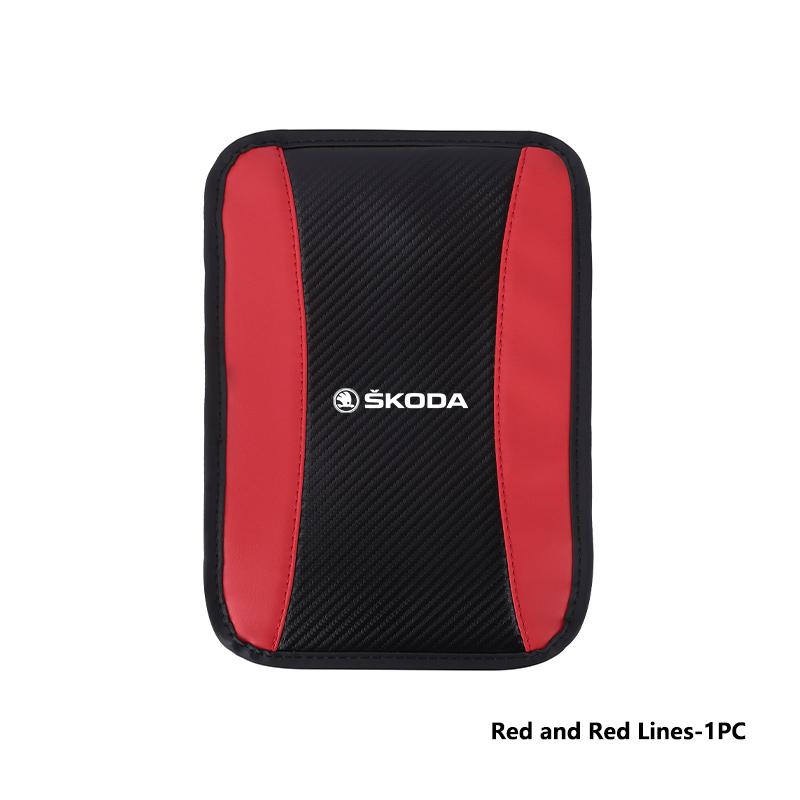 GQEW9 For Skoda Car Armrest Mat Center Console Arm Rest Protection Cushion Kamiq Karoq Octavia 2 3 Rapid Scala Kami Fabia VII VRS