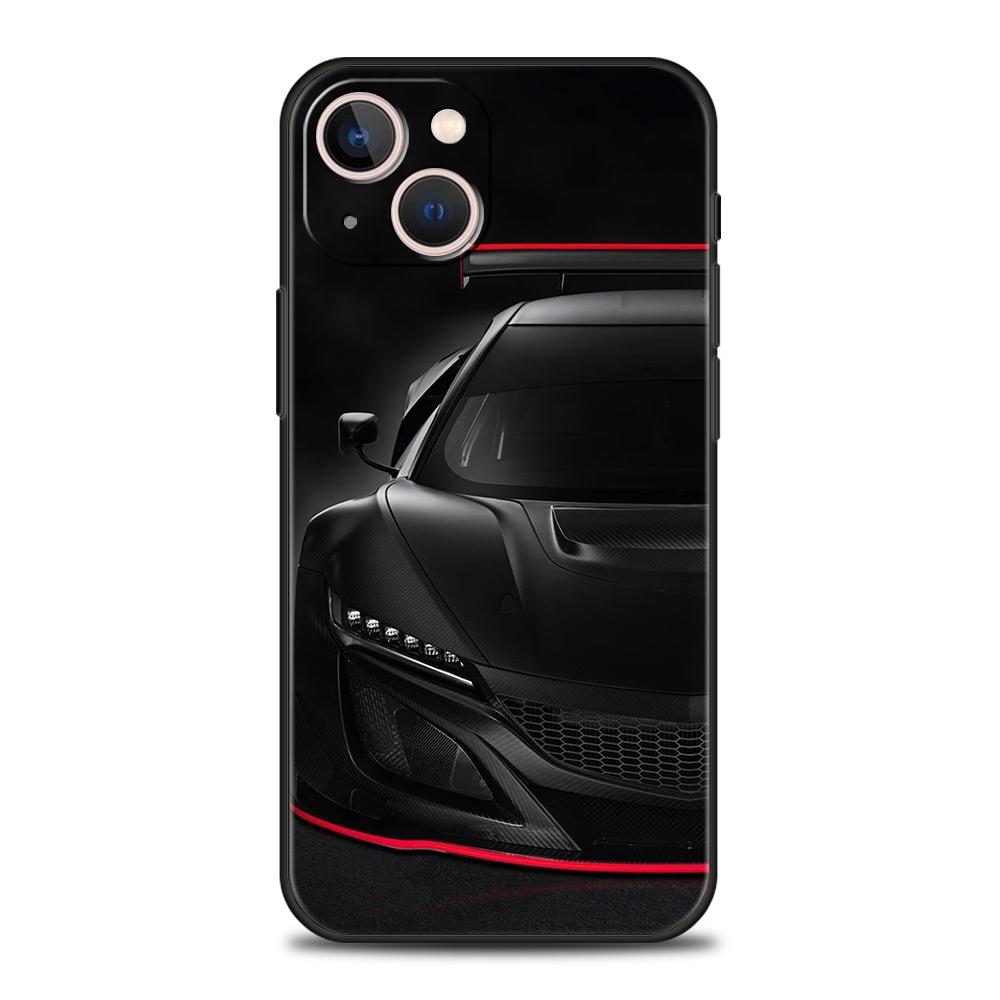 Крутой спортивный черный автомобильный чехол для iPhone 16 15 14 13 12 Pro Max XR XS 11 7 8 Plus противоударный силиконовый мягкий чехол Capas