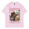 Футболка Professional Napper Funny Cat Meme Kawaii Fashion с коротким рукавом, высококачественная хлопковая одежда, футболка унисекс