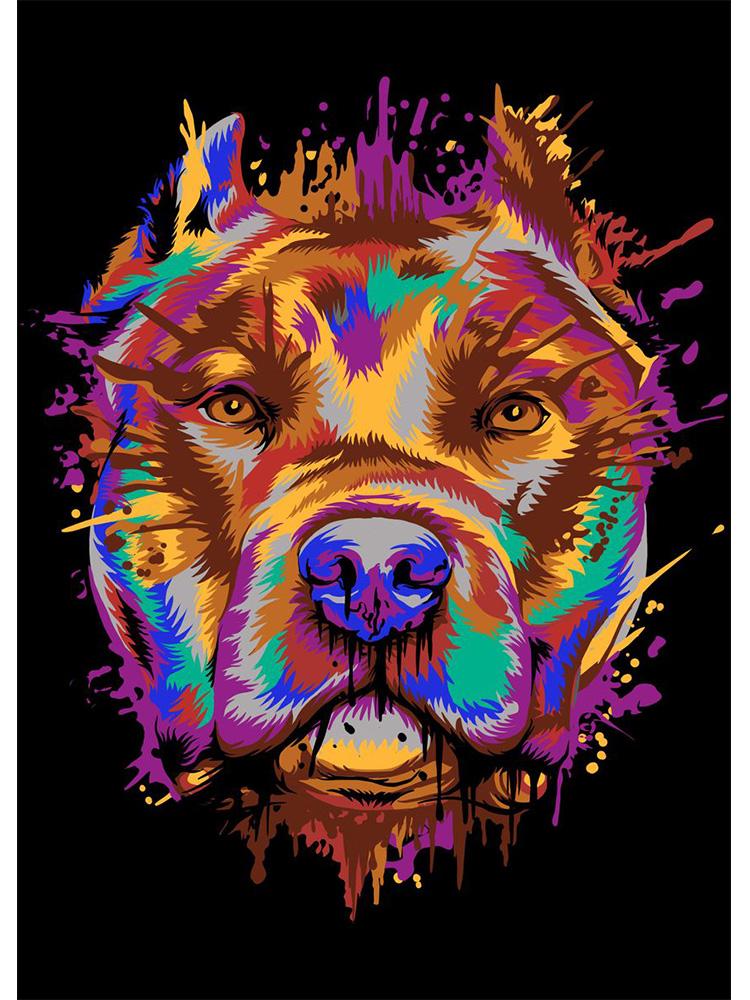 Абстрактная акварель, французский бульдог, мопс, постеры, печать на холсте, красочная картина с изображением собаки, настенная живопись для гостиной, Куадрос