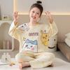 Girls Cotton Long Sleeve Pajama Set Kids Home Wear Cartoon Print Soft Comfortable Sleepwear