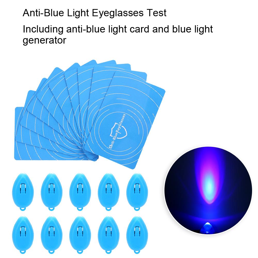 10 Set Professional Anti Blue Light Test Detection Card Blue Light Generator Card