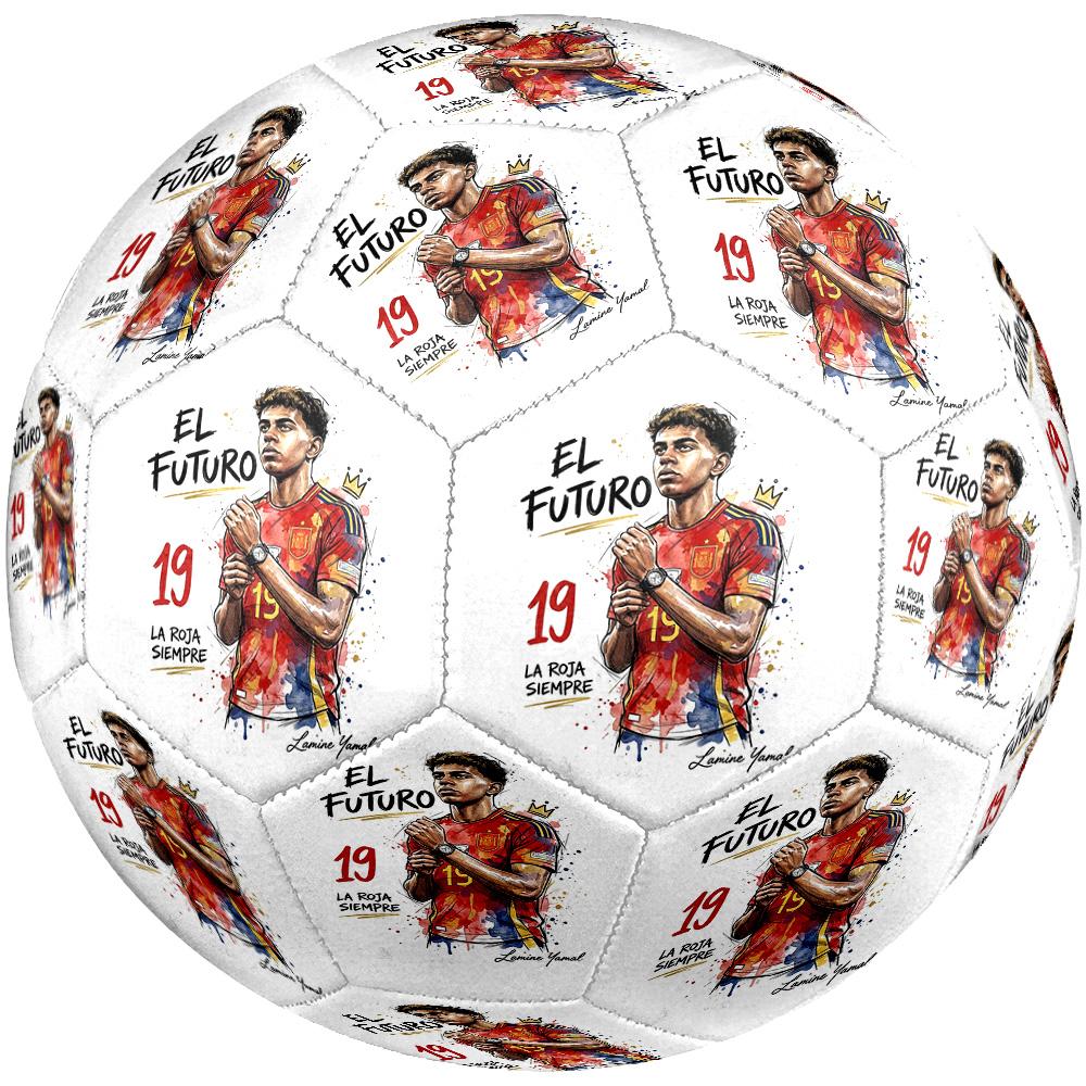 Lamine Yamal's Golden Trophy Celebration Soccer Ball Size 5 Football Machine-Stitched Indoor/Outdoor Training and Matches Ideal for Soccer Enthusiasts
