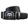Мужской ремень высокого качества с золотой пряжкой в ​​виде головы волка, повседневный поясной ремень, мужской кожаный ремень