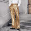 Men's Shiny Sequin Trousers Retro Elastic Waist Party Dance Pants Wide Leg Night Club Disco Pants for Stage Performance Hip-Hop Bar