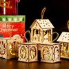 Christmas Wooden House Decoration With Warm LED Light Illuminated Cottage Ornament For Seasonal Display
