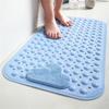Bathroom Non-slip Bath Mat Anti-skid Floor Mat Soft Shower Massage Mat with Suction Cup Drain Holes Bathtub Floor Carpet