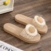 Ethnic Braid Women's Hemp Sandals Trendy Outdoor Flip-Flops Fashionable Flower Beach Toe Post Slippers