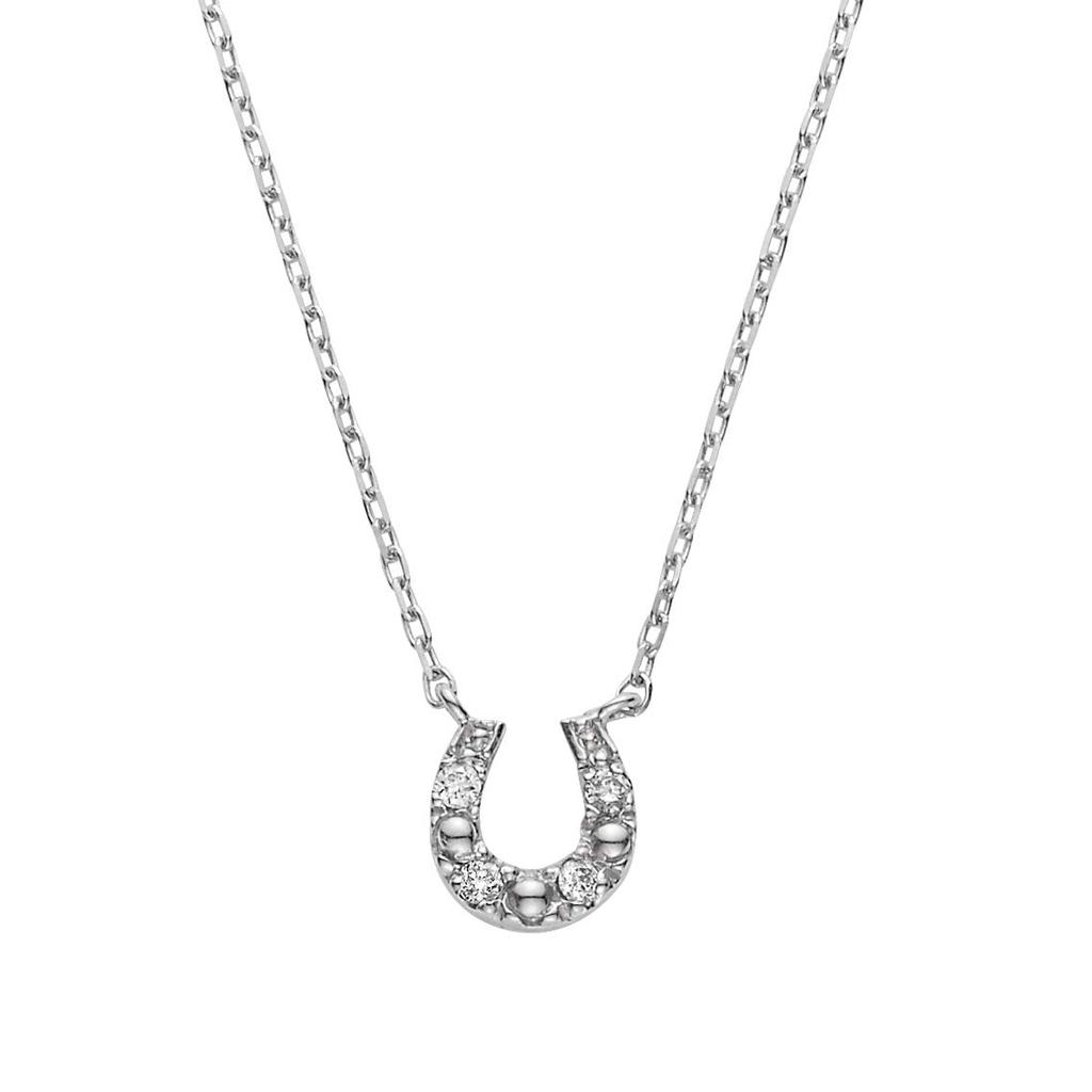 Vendome Necklace K10 White Gold Diamond Horseshoe GJBN012040DI [Official] [VIH Aoyama] 0.02ct