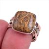 Natural Maryam Jasper Gemstone Two Tone 925 Sterling Silver Gift Ring S.7 D8l64