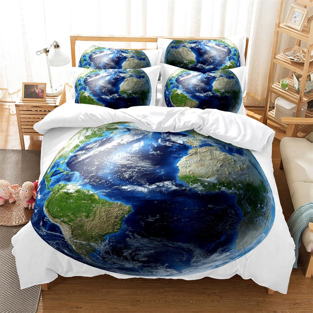 3D High-definition Digital Printed Bedding Set Planet Figure Duvet and Pillowcase 2/3 Pieces AU/EU/US Full Size Home Decoration