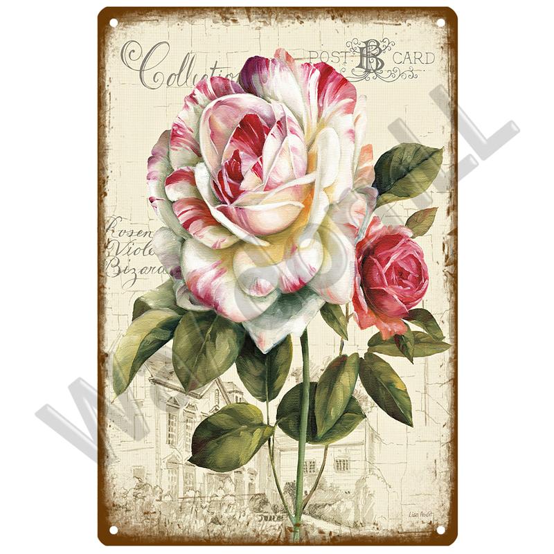 Ретро садовая жестяная вывеска, винтажный настенный плакат, металлический знак, декоративная настенная тарелка, цветочная табличка, металлический винтажный декор, аксессуары