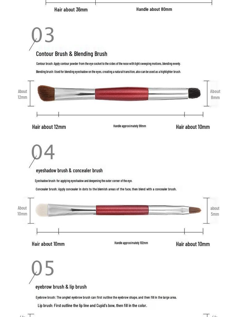 Portable Mini Animal Hair Makeup Brush Set - Soft Brushes for Eyeshadow, Powder, and Blush - Perfect for Beginners