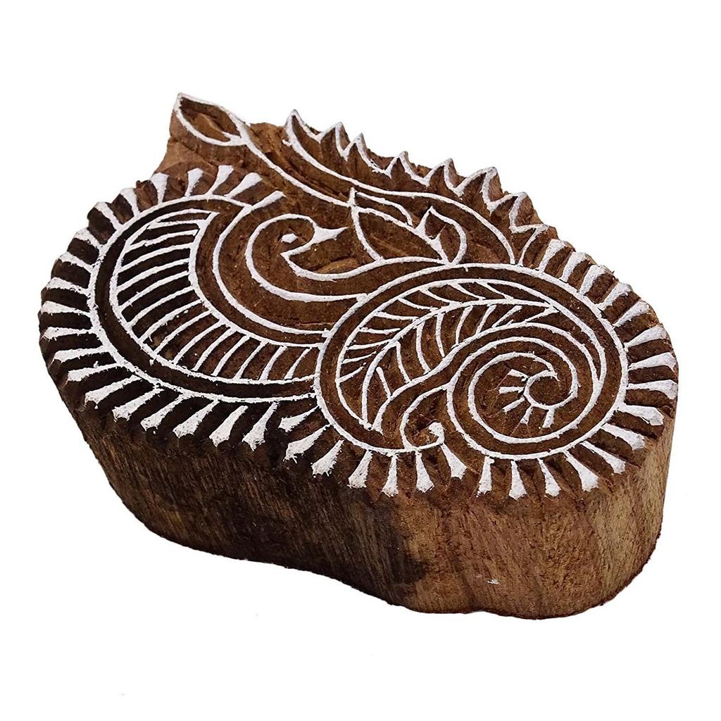 Декоративные индийские деревянные вырезанные вручную текстильные штампы, печатающие блок Брауна