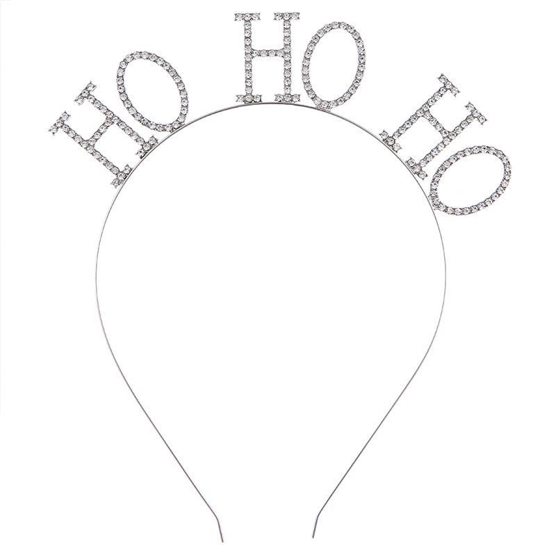 HOHOHO Rhinestone Christmas Headband - Festive Hair Accessory for Holiday Parties