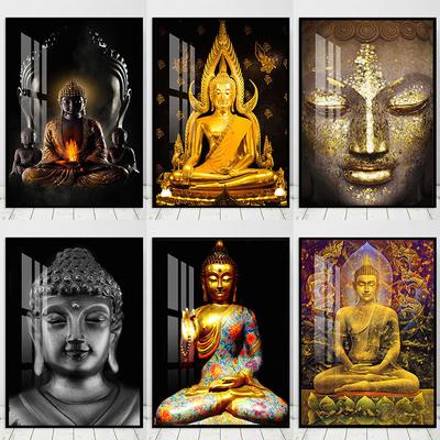 Плакат Будды, настенный художественный холст, эстамп, художественная живопись на холсте, настенная живопись в буддизме