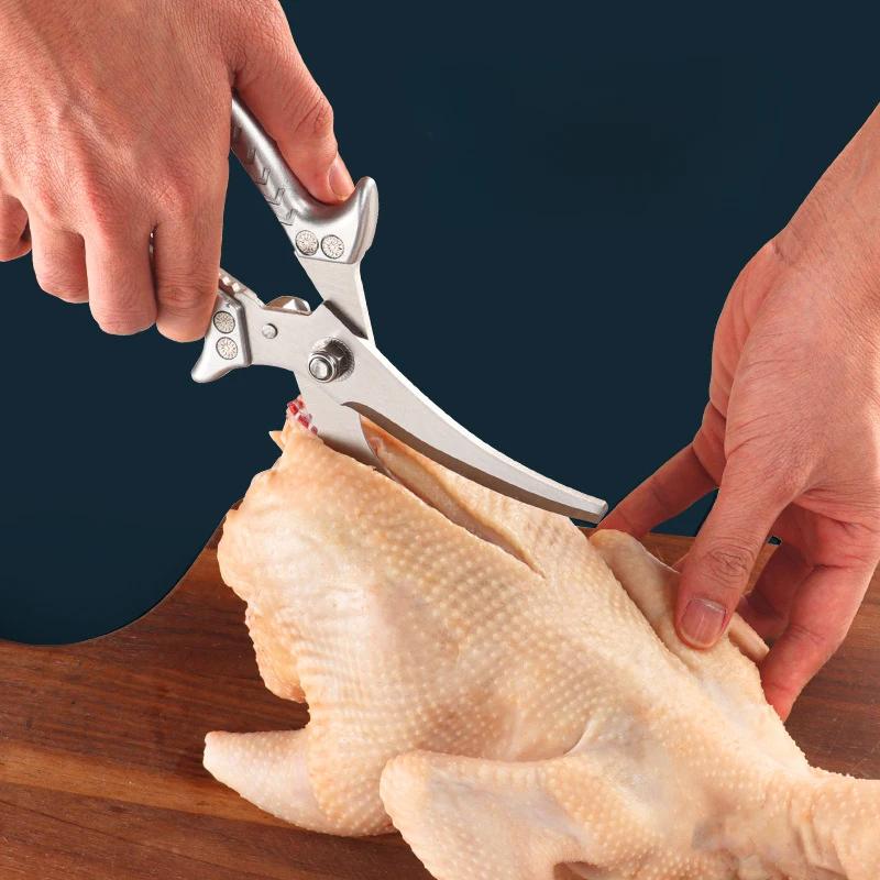 Household SK5 Steel Curved Strength Chicken Bone Scissor Kitchen Aluminum Alloy Handle Multifunctional Shears Whit Nutcracker