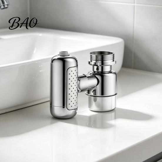 Flexible Faucet Head For Dishwashing Sink Swivel Extender, Built-in Filtration System And Four Gear Water Outlet, 1040 Brass Sprayer With Upward Spray