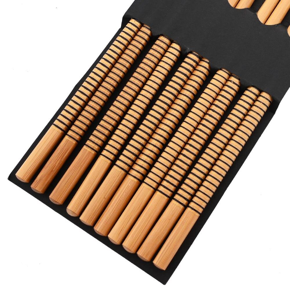 Многоразовые 5 пар натуральных бамбуковых палочек ручной работы в японском стиле, палочки для еды, суши, кухонные инструменты