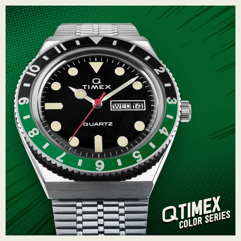 TIMEX Мужские часы Q Черный x Зеленый TW2U60900