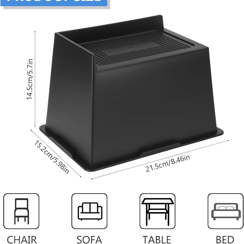 Bed Risers 5 Inch Heavy Duty Furniture Risers - 4PCS L-Shape Table Riser Lifter Rectangular Anti-Slip Sofa Risers Up To 6000 Lbs Bed Lifts Blocks for