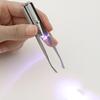 Stainless Eyebrow Eyelash Clip with LED Steel Brow Hair Removal Clamp