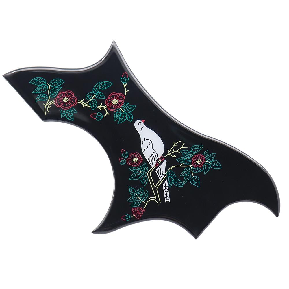 1R Pigeon Flower Crystal Epoxy Resin Guitar Pickguard Elastic Soft Rubber Anti-Scratch Plate For Folk Acoustic Guitar