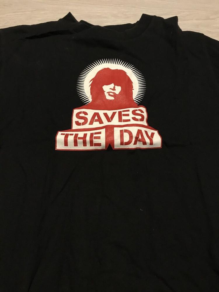 VTG Saves the Day Band Short Sleeve Cotton Black All Size Shirt BT147