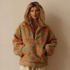 Fall Winter Women's Fleece Flower Hoodie Fashion Warm Fluffy Sweater Pullover, European American Style