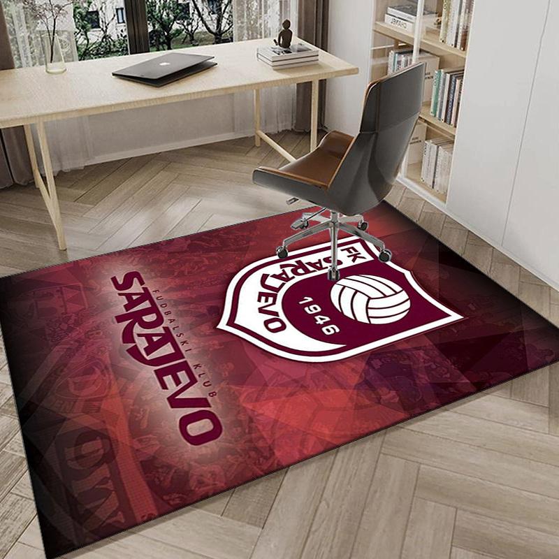 Football Club Sara Emblem Printed Area Rug for Office, Chair Rug, Decorative Carpet Floor Mat, Large Size Fan gifts Christmas gifts
