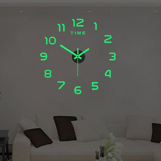 Luminous Wall Clock Modern Design Easy To Install Battery Powered Silent Decorative 3D DIY Wall Clock for Living Room