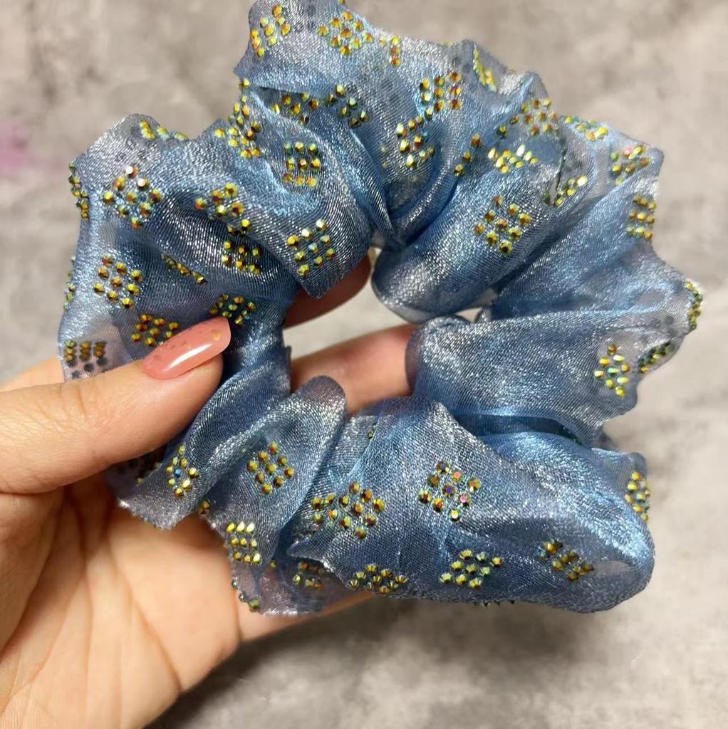 Элегантная сетчатая резинка для волос со сверкающими стразами, высококлассный роскошный аксессуар для волос для женщин, стиль 2025