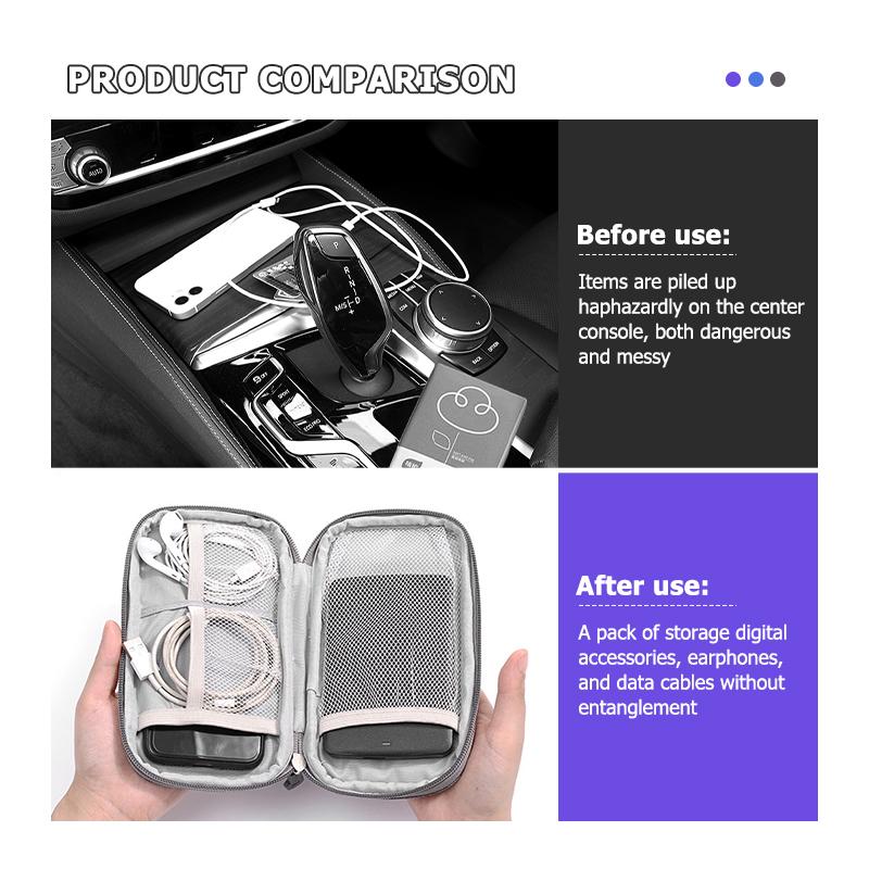 D5Portable Cable Organizer Waterproof Storage Bag Earphone Case For Mercedes Benz C180 C300 W124 W176 W177 C200 C260 GLC CLE CLA