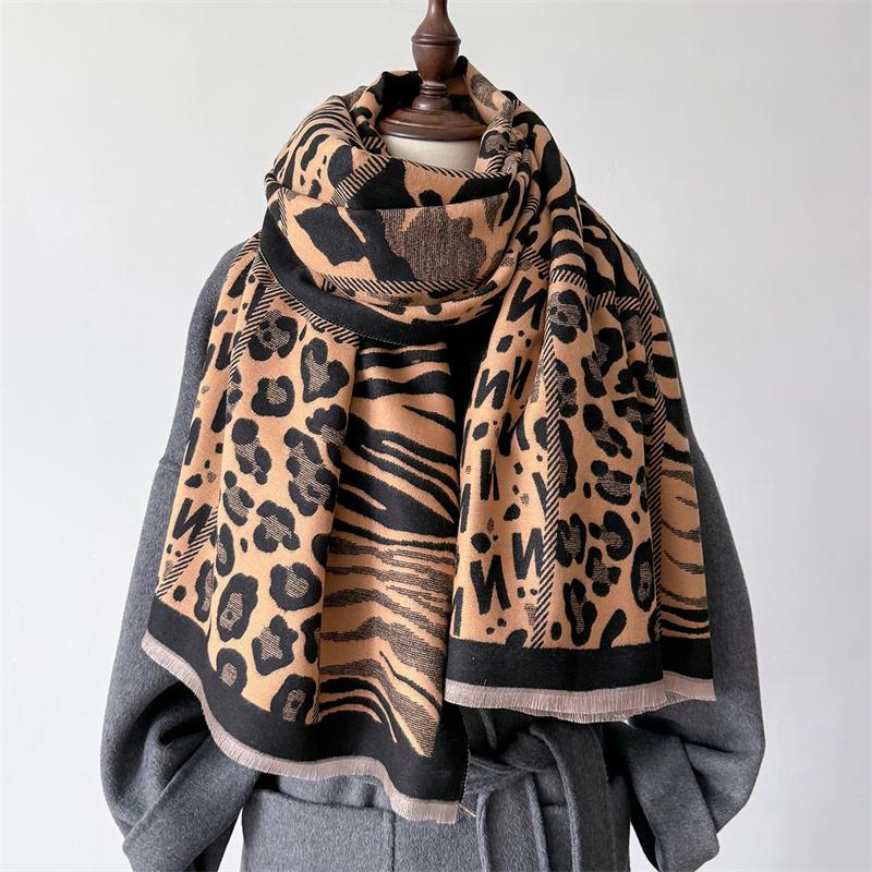 Design Winter Cashmere Scarf for Women Luxury Warm Pashmina Bufandas Shawls and Wraps Thick Blanket Poncho Fashion Echarpe