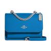New Klare Cross Grain Leather Envelope Bag, Shoulder Bag, Crossbody Bag Trumpets Women's Blue C9949-SVSUQ