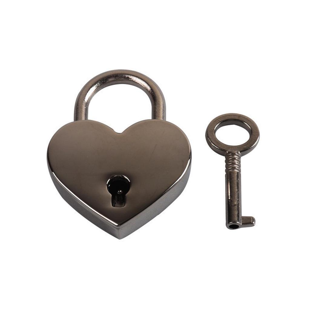 Готическое панк-ожерелье с замком-сердцем - Нержавеющая сталь, серебряное гальваническое покрытие, кубинская цепь