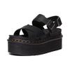 Martin Two-Layer Cowhide Versatile Simple One-Strap Sandals Women Sandals Black 30717001