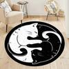 Yin and Yang Cat Round Carpet for Living Room Bedroom Decoration Non Slip Children's Room Crawling Floor Mat Popular Circle Rug