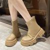 Мода 2024 Новые Женские Зимние Теплые Модные Ботинки Женские Роскошные Дизайнерские Ботинки на Молнии с Круглым Носком Женские Элегантные Короткие Ботинки