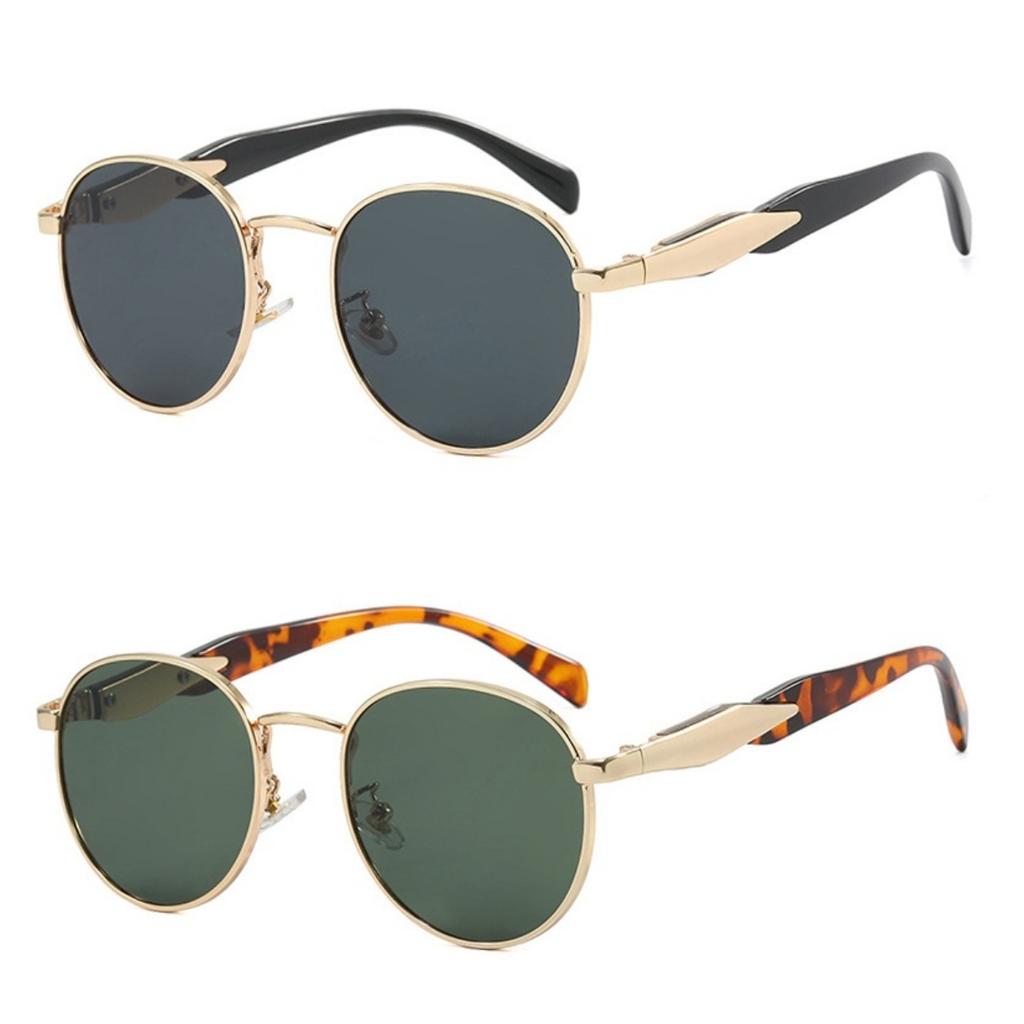Овальные Металлические Солнцезащитные Очки Женские Новые Роскошные Модные Солнцезащитные Очки Мужские Ретро Солнцезащитные Очки Нейтральные Uv400 Вождение Солнцезащитные Очки