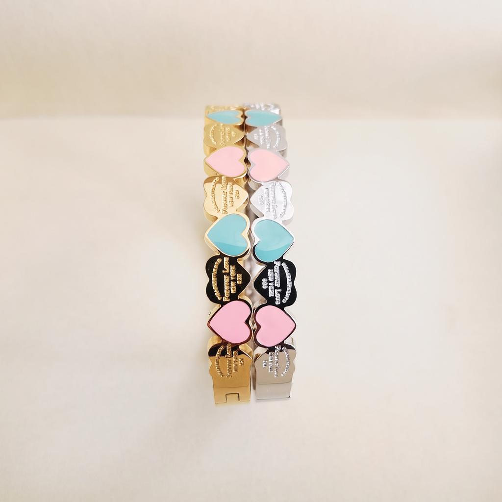 Epoxy Double T Bracelet Color Multi-Love T Home Bracelet 18K Vacuum Bracelet Women