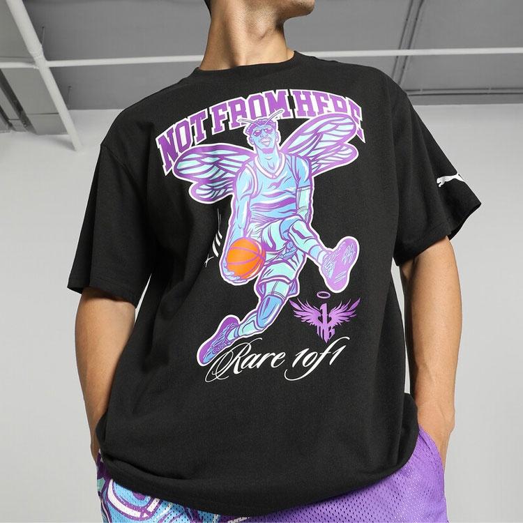 PUMA x Melo Charlotte Basketball T-shirt 'Black' Men's 627744-02